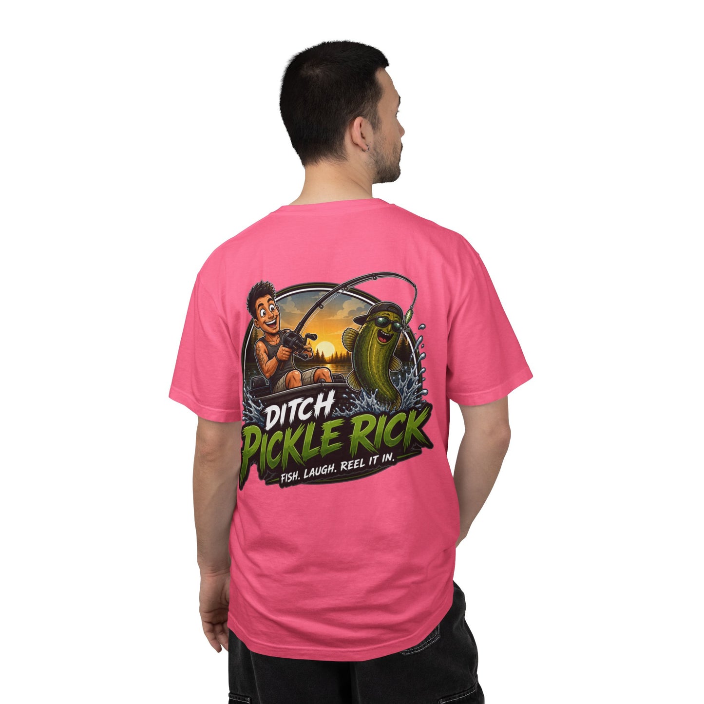 Ditch Pickle Rick Fishing Graphic T-Shirt