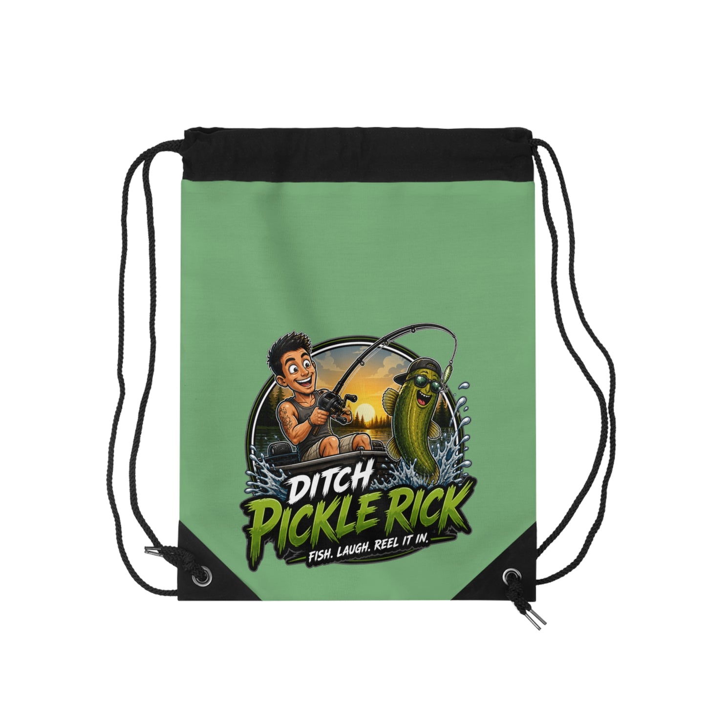 Ditch Pickle Rick Drawstring Bag