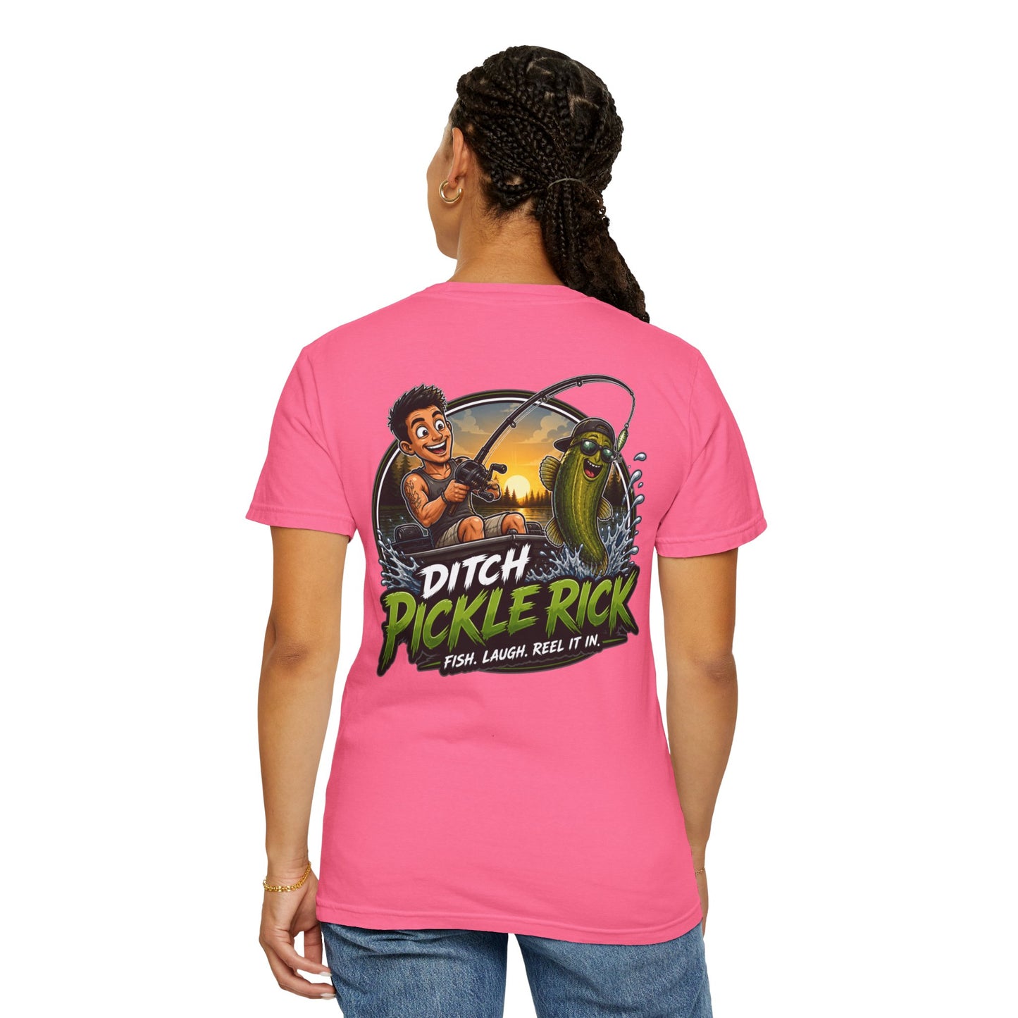 Ditch Pickle Rick Fishing Graphic T-Shirt