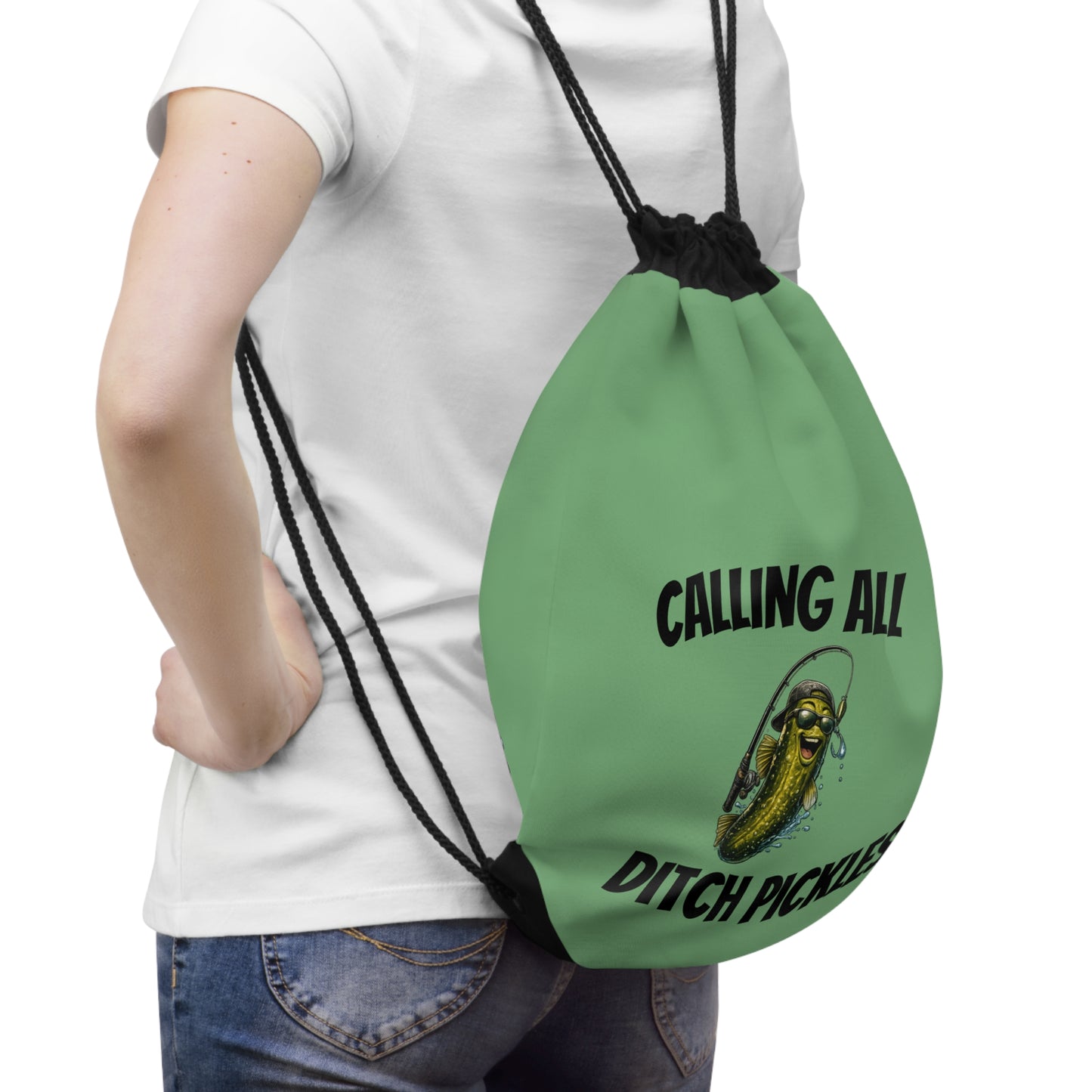 Ditch Pickle Rick Drawstring Bag