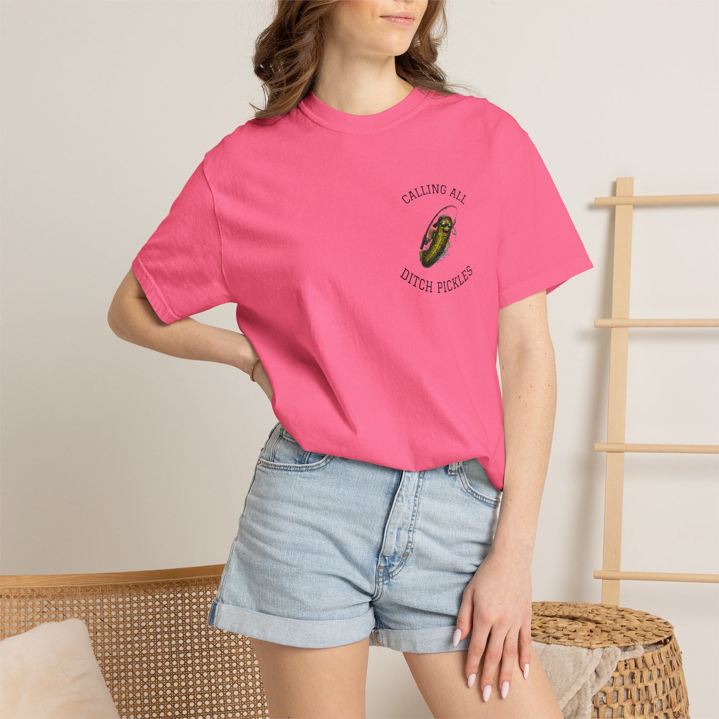 Ditch Pickle Rick Pocket Logo Fishing T-Shirt