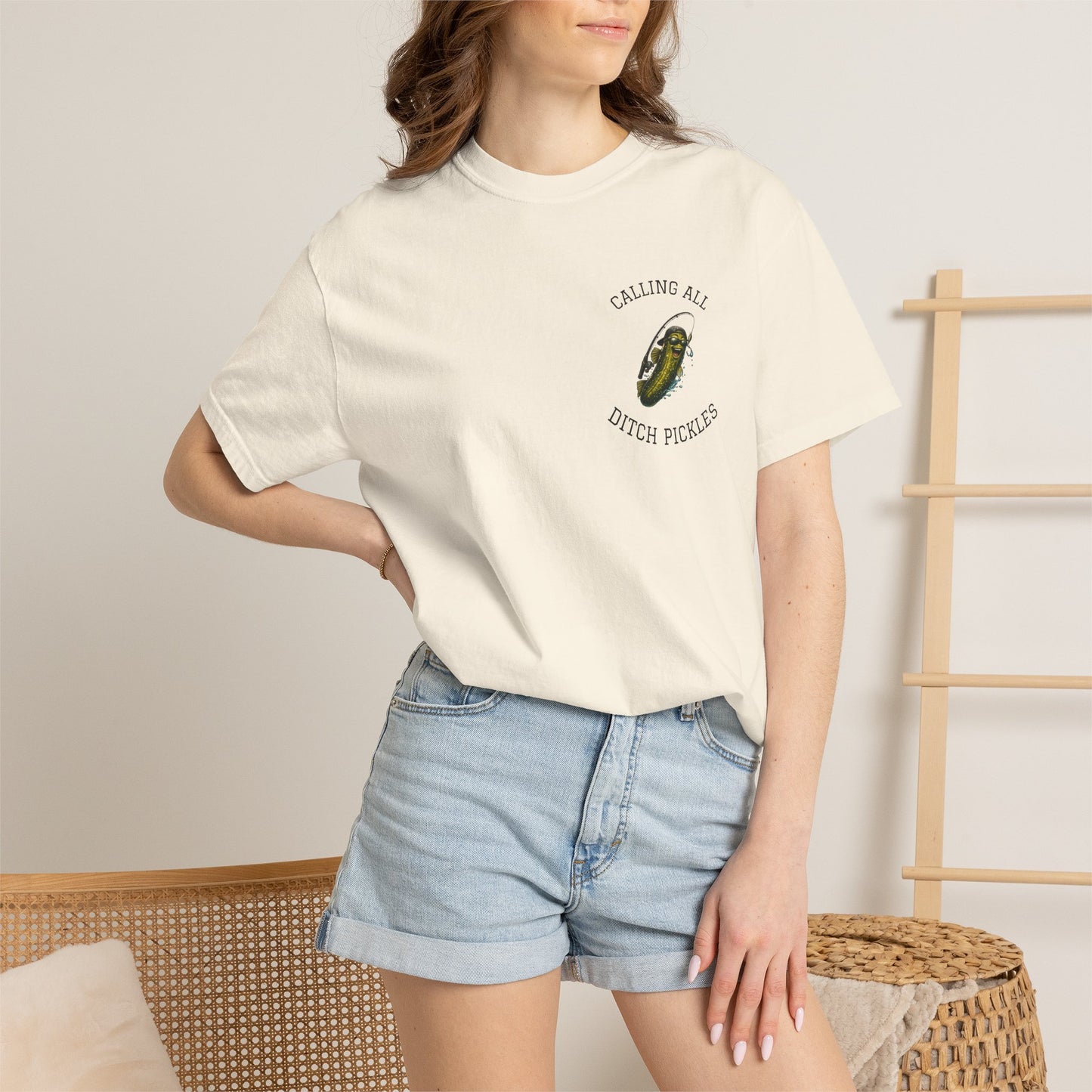 Ditch Pickle Rick Pocket Logo Fishing T-Shirt