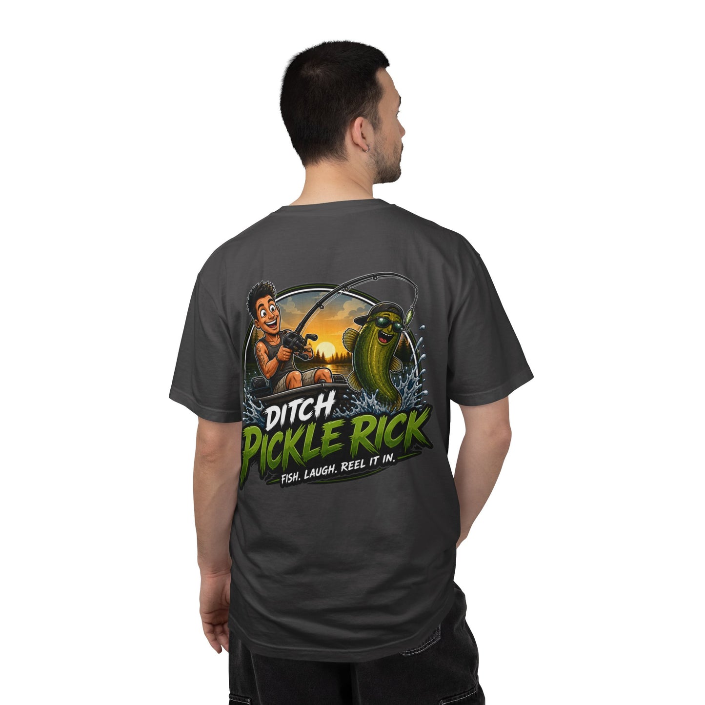 Ditch Pickle Rick Fishing Graphic T-Shirt