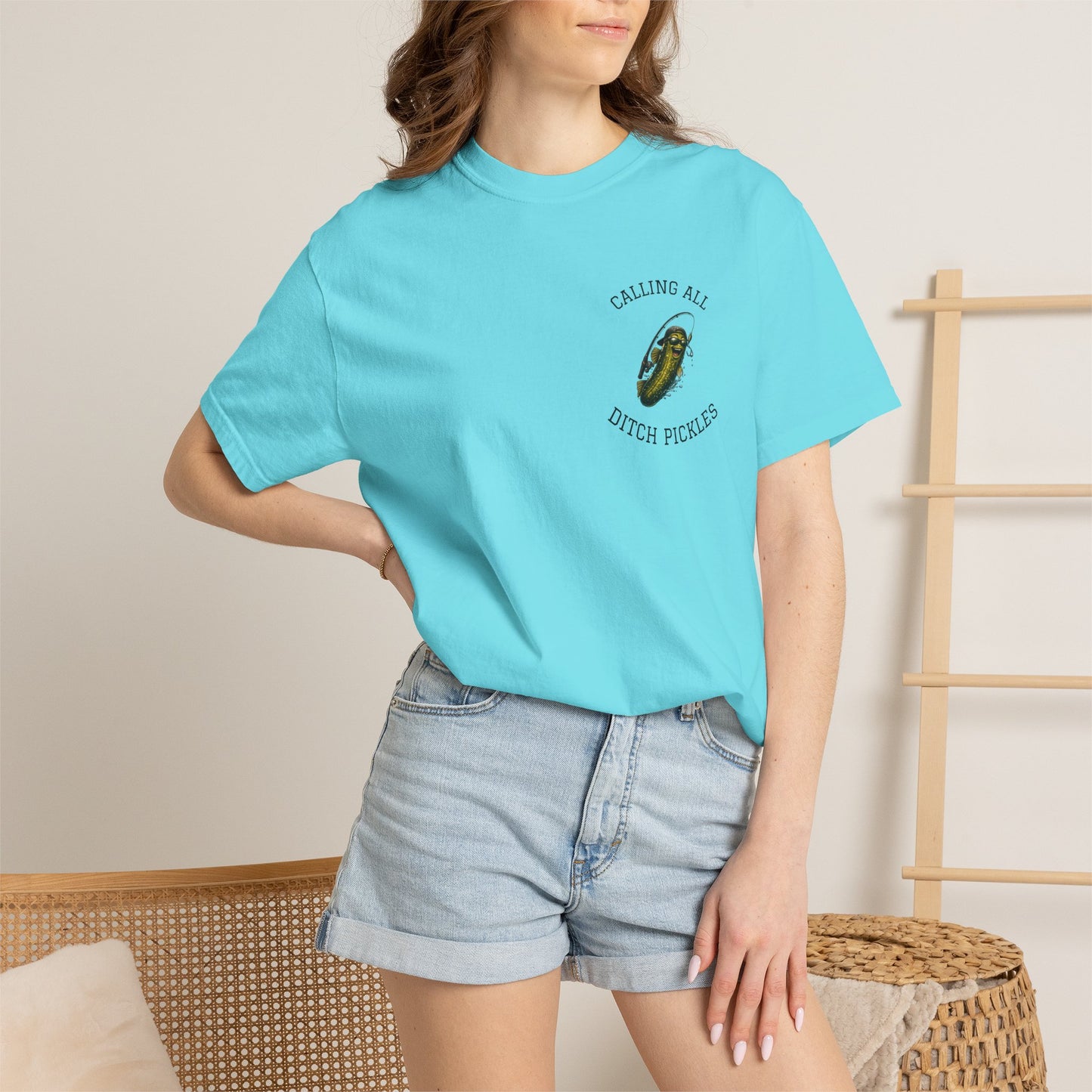 Ditch Pickle Rick Pocket Logo Fishing T-Shirt