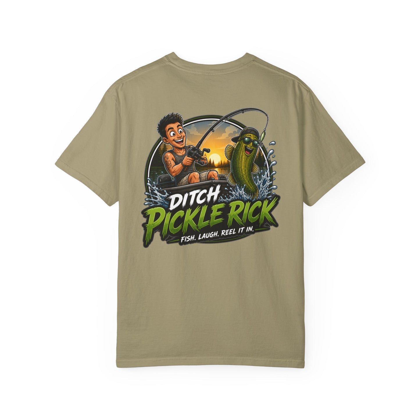 Ditch Pickle Rick Pocket Logo Fishing T-Shirt
