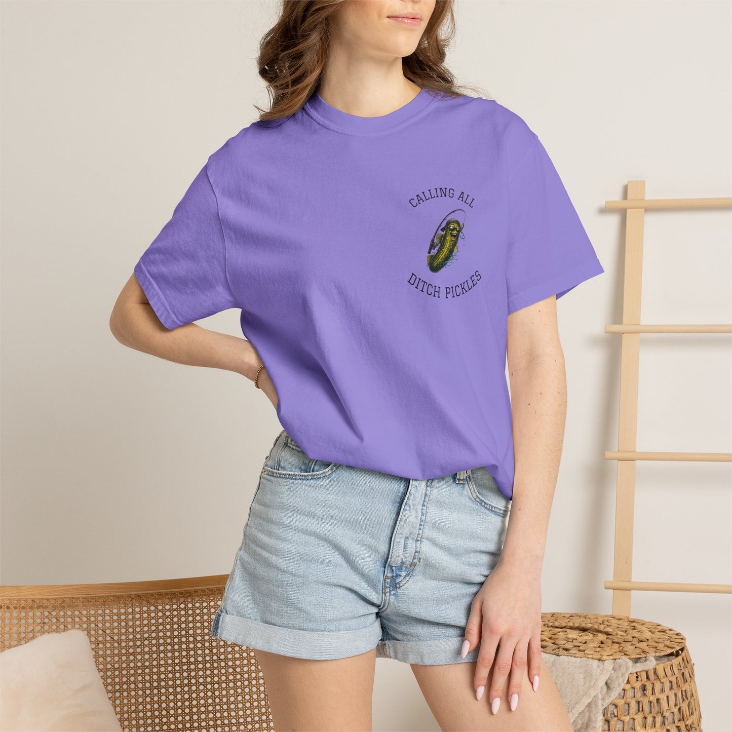 Ditch Pickle Rick Pocket Logo Fishing T-Shirt