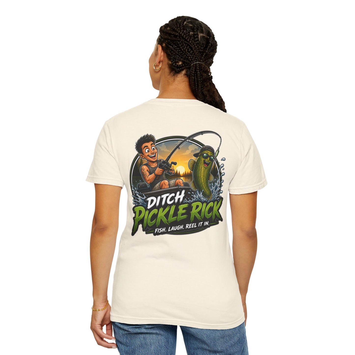 Ditch Pickle Rick Fishing Graphic T-Shirt