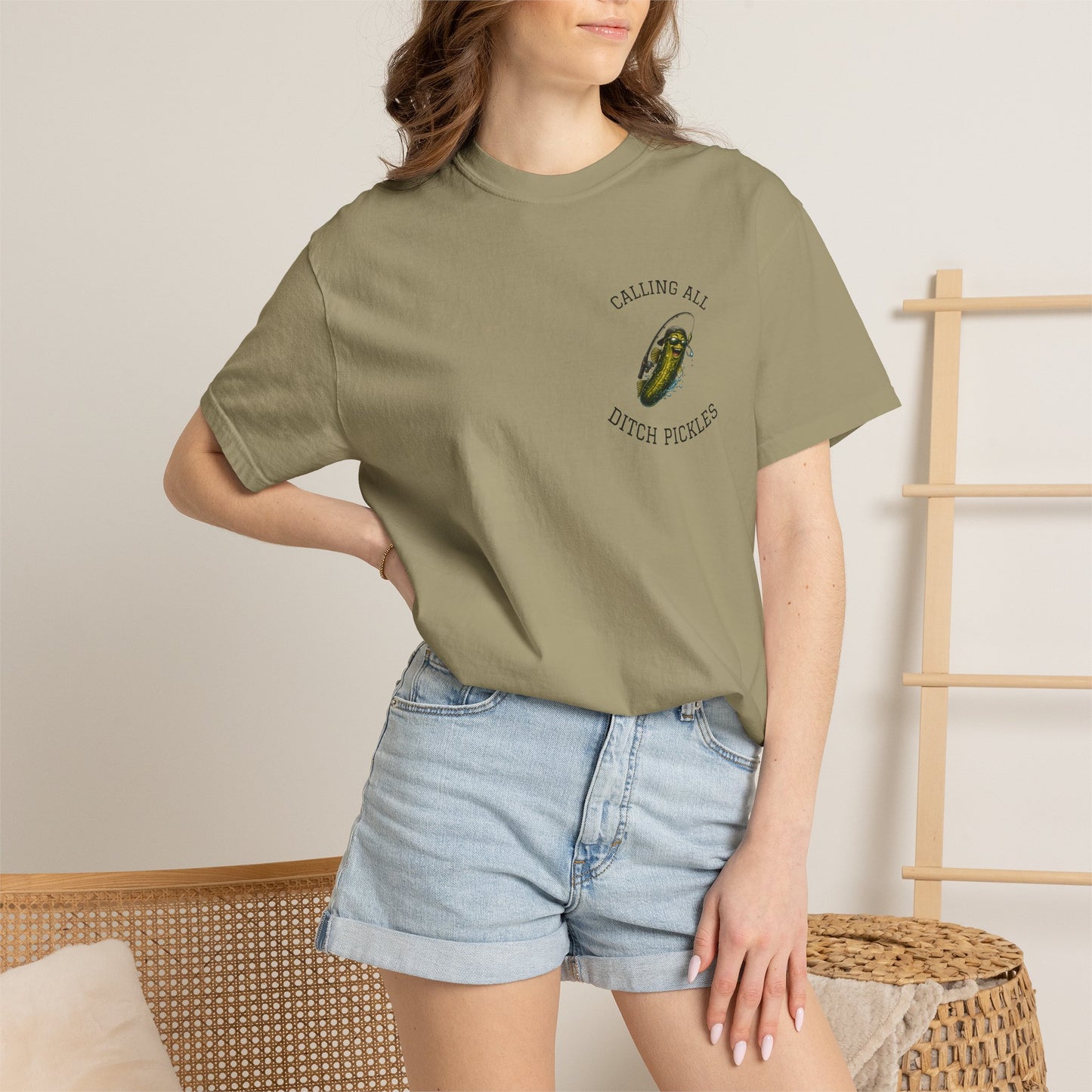 Ditch Pickle Rick Pocket Logo Fishing T-Shirt
