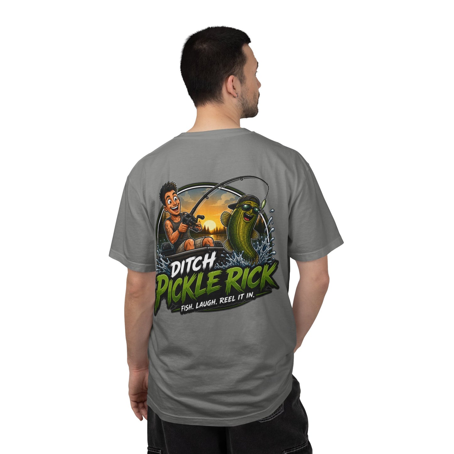 Ditch Pickle Rick Fishing Graphic T-Shirt