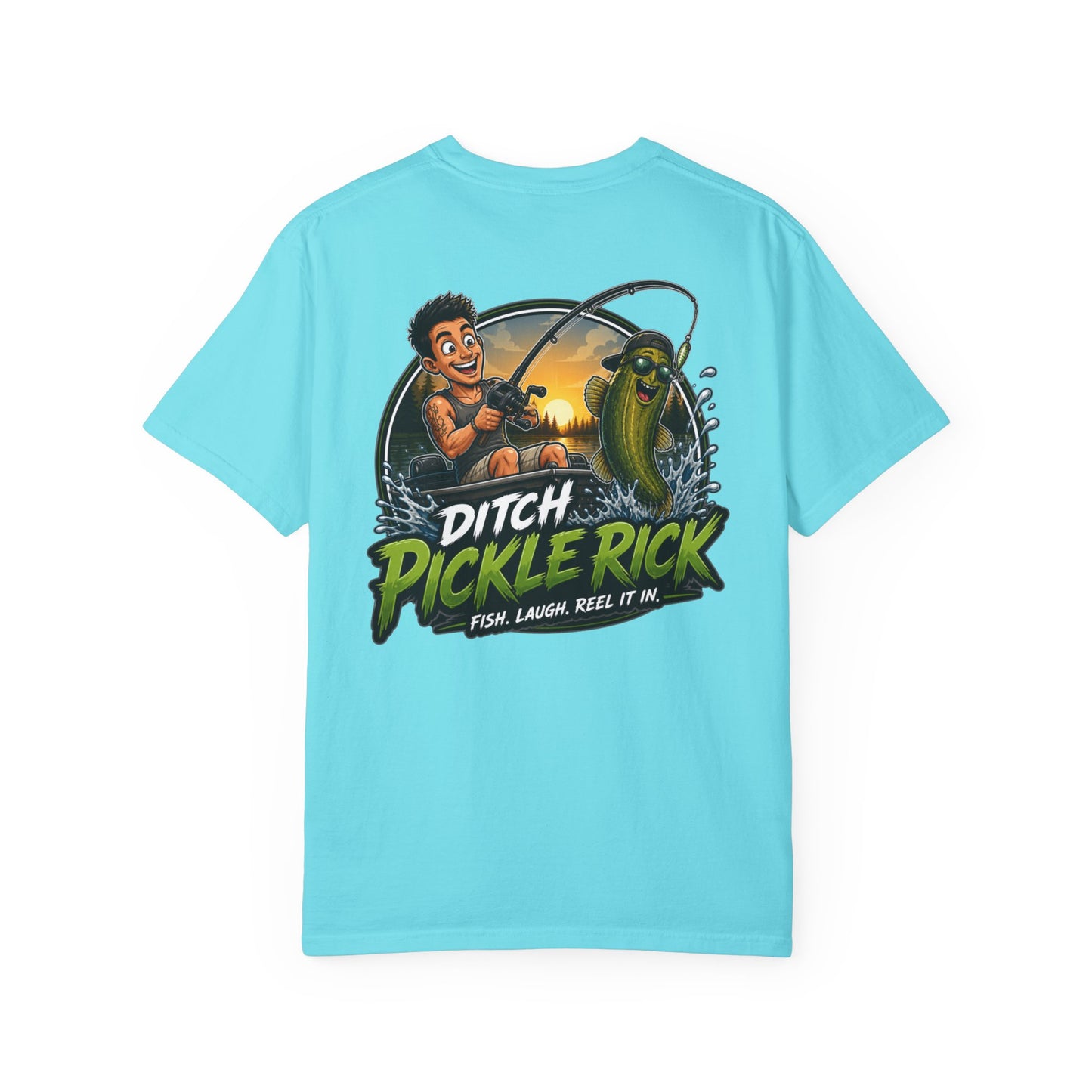Ditch Pickle Rick Pocket Logo Fishing T-Shirt
