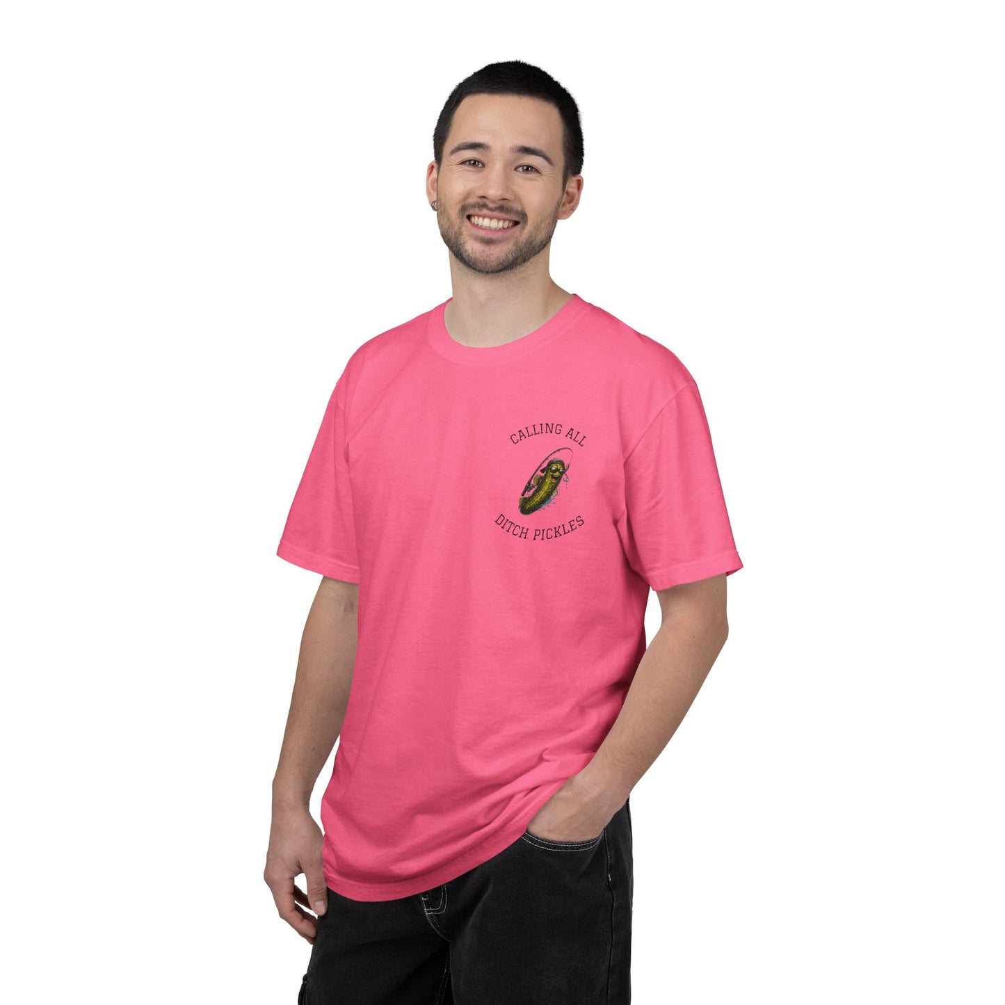 Ditch Pickle Rick Pocket Logo Fishing T-Shirt