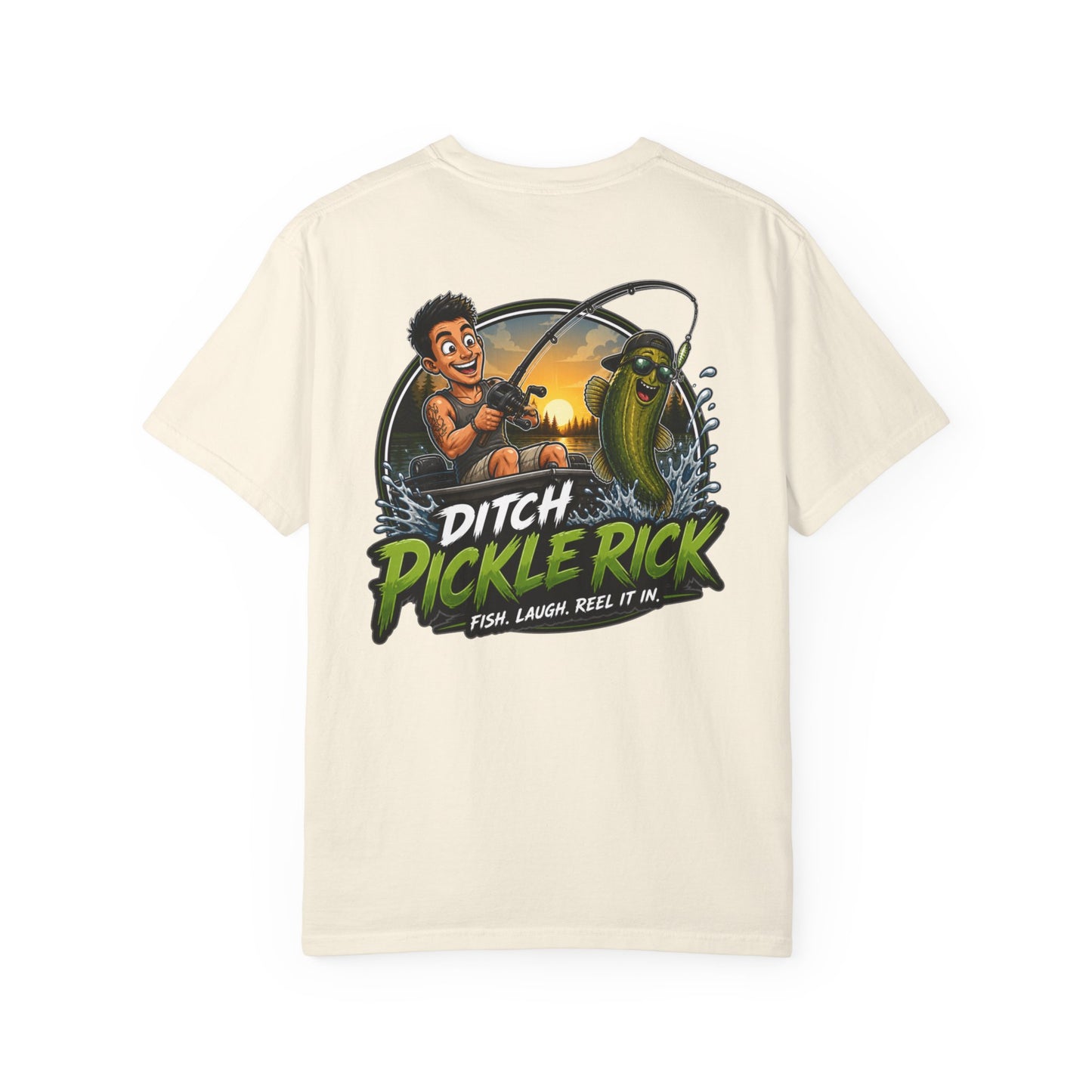 Ditch Pickle Rick Pocket Logo Fishing T-Shirt