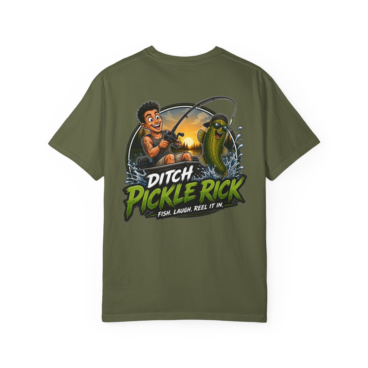 Ditch Pickle Rick Fishing Graphic T-Shirt