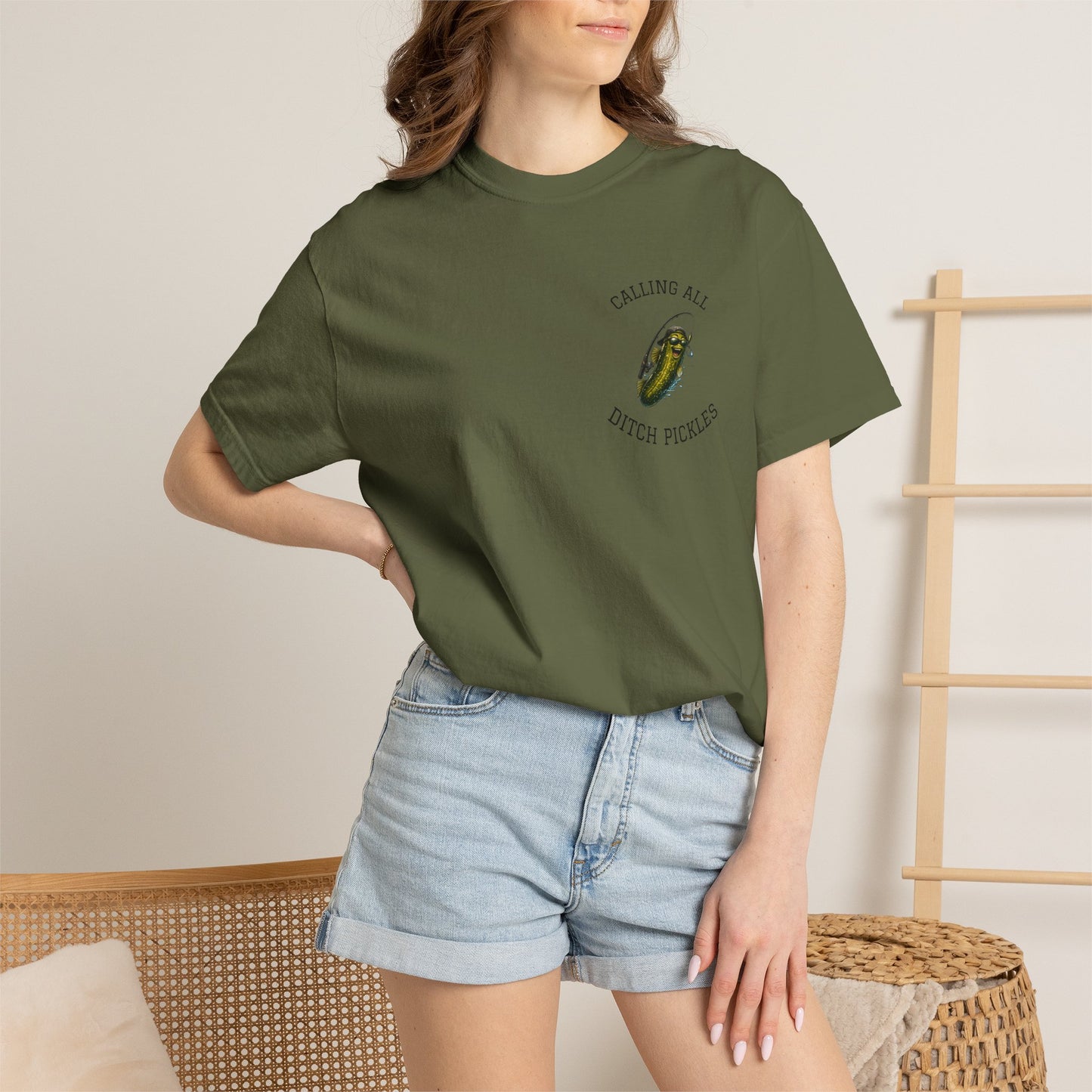 Ditch Pickle Rick Pocket Logo Fishing T-Shirt