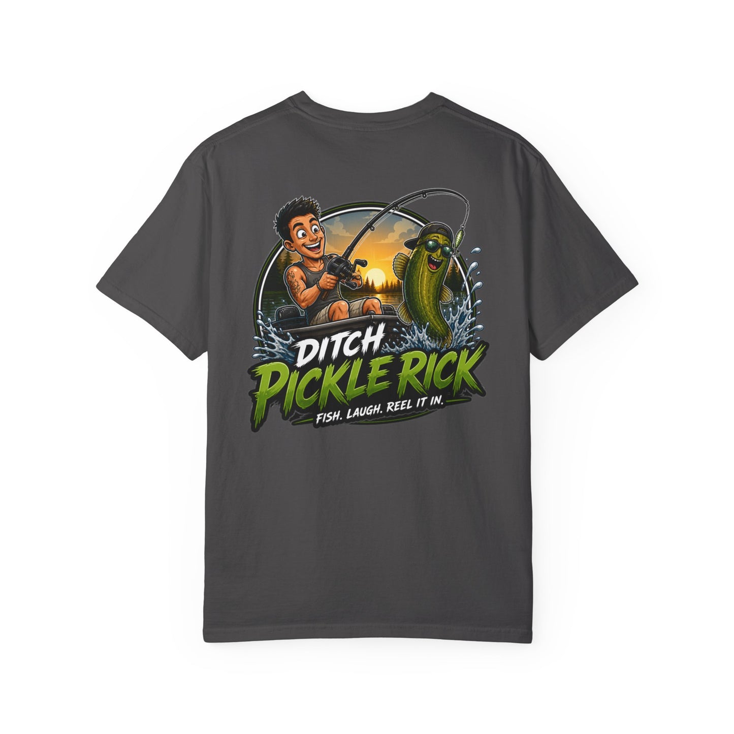 Ditch Pickle Rick Pocket Logo Fishing T-Shirt