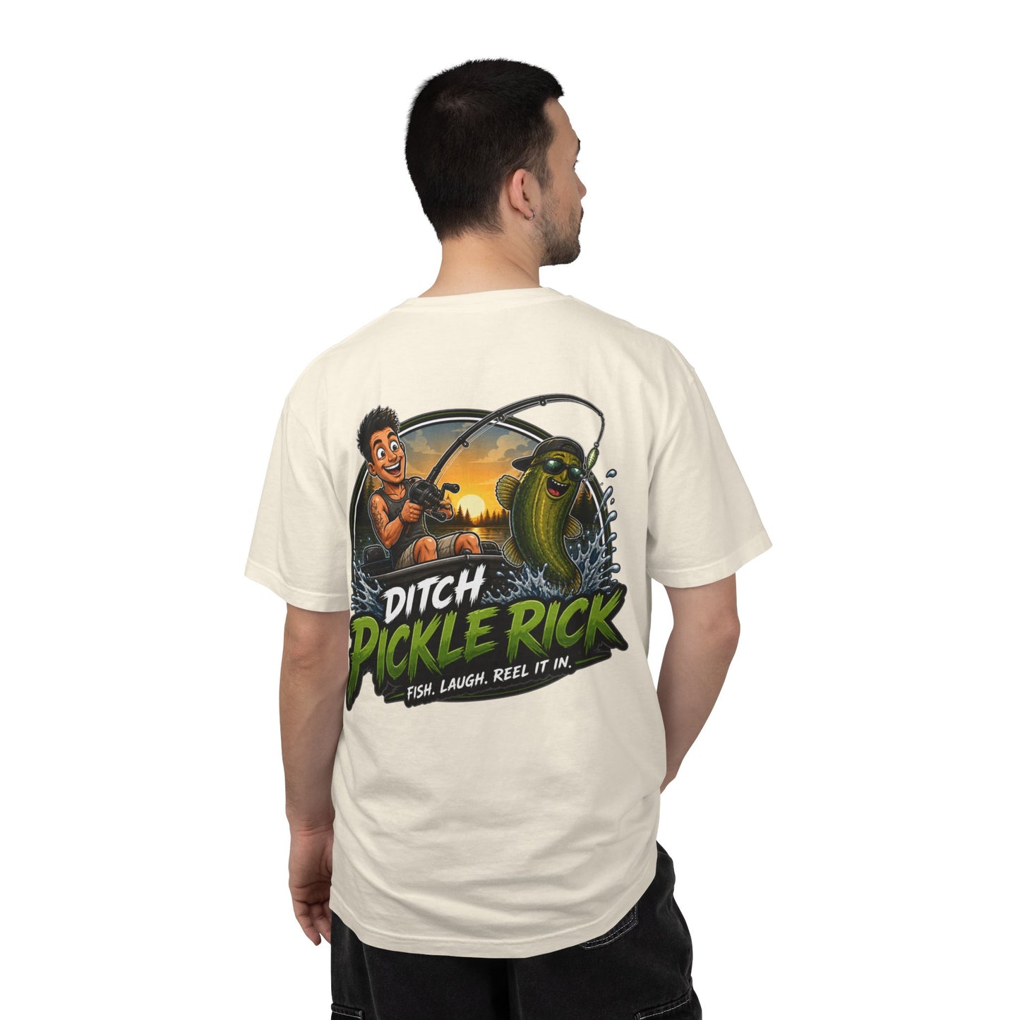 Ditch Pickle Rick Fishing Graphic T-Shirt