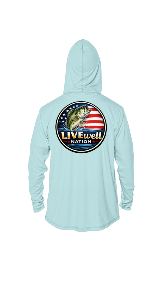 LIVEwell Nation Fishing Hoodie — American Bass Graphic Pullover