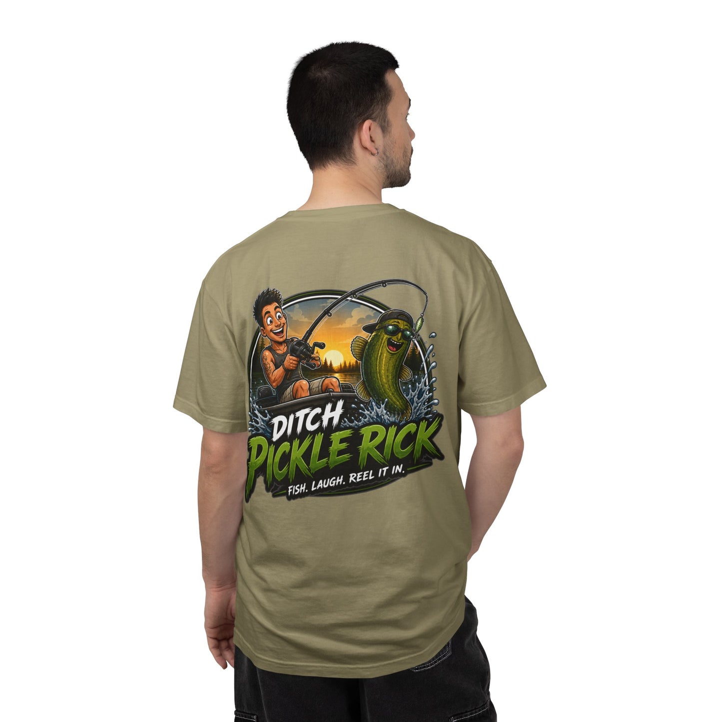 Ditch Pickle Rick Fishing Graphic T-Shirt