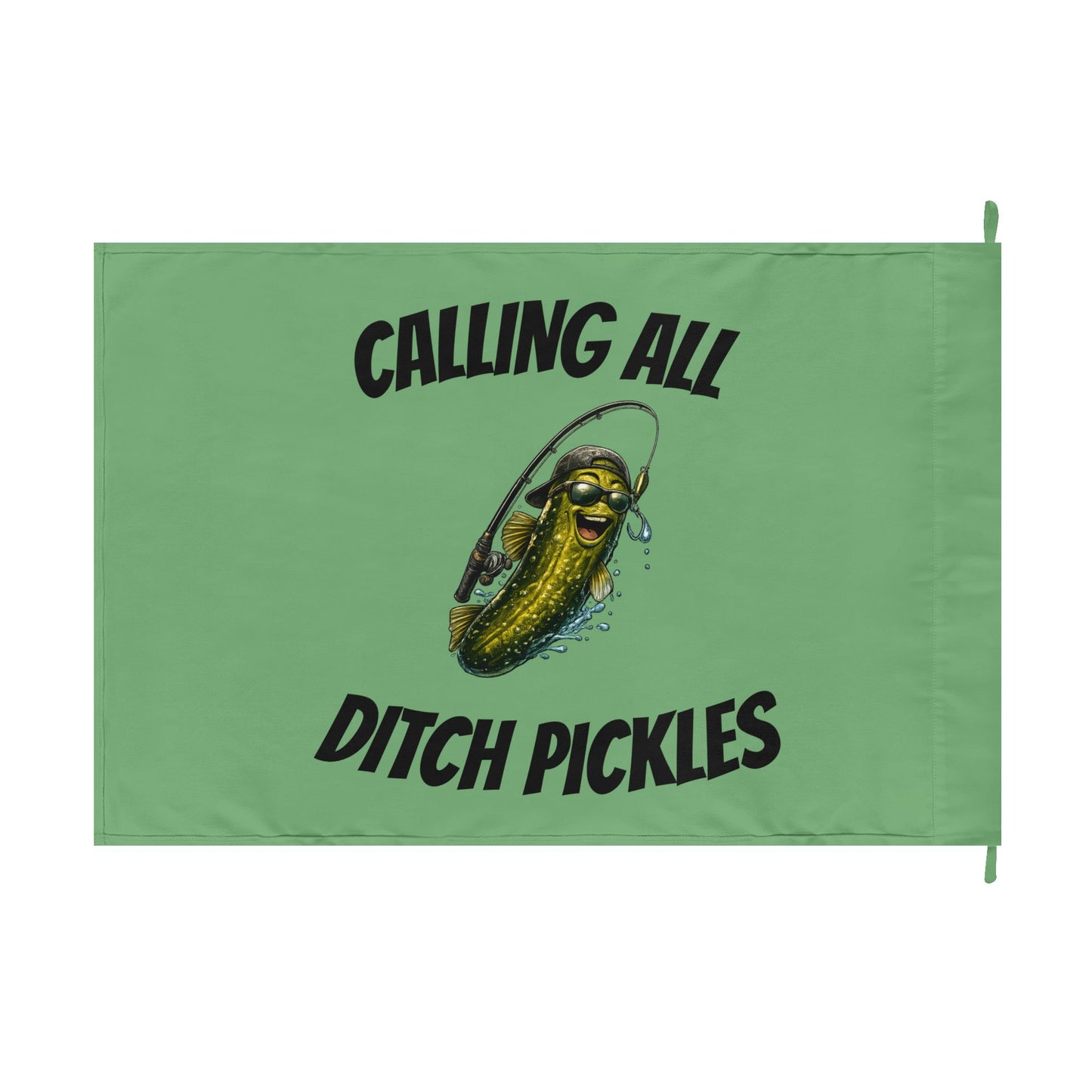 Ditch Pickle Rick fishing flag