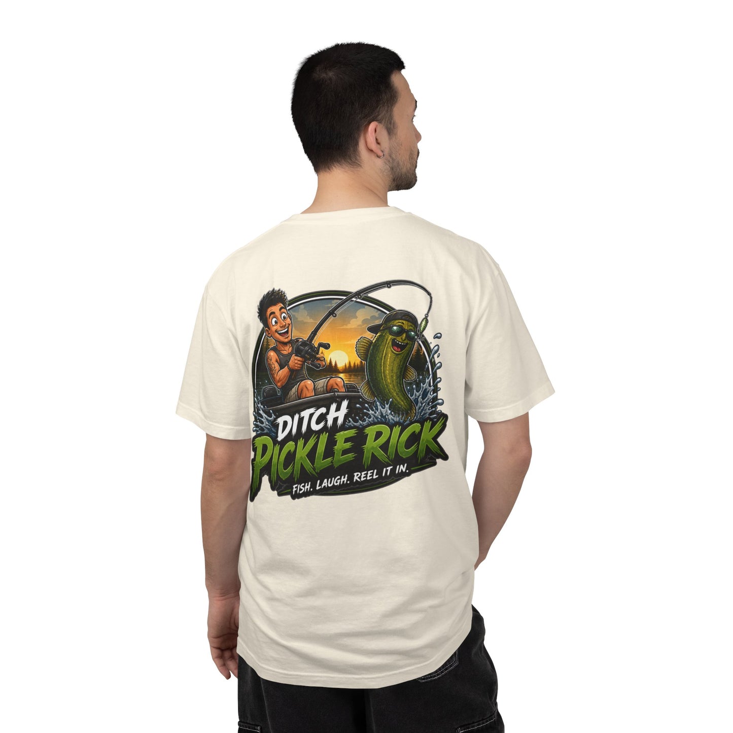 Ditch Pickle Rick Pocket Logo Fishing T-Shirt