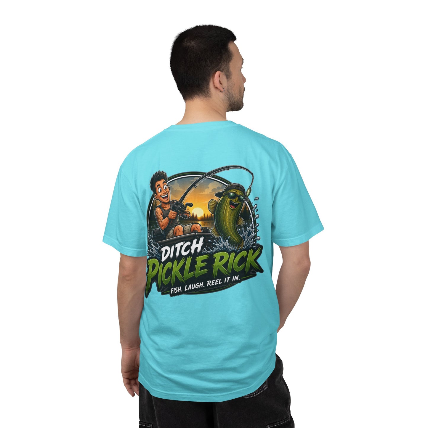 Ditch Pickle Rick Fishing Graphic T-Shirt
