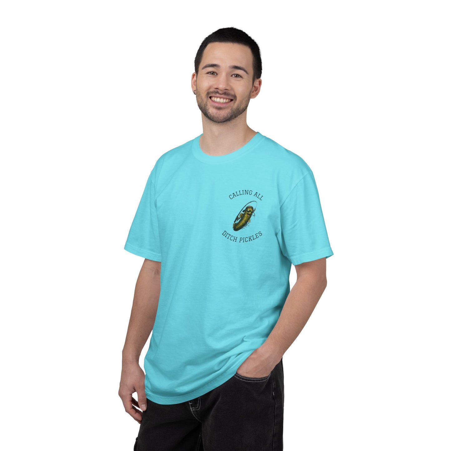 Ditch Pickle Rick Pocket Logo Fishing T-Shirt