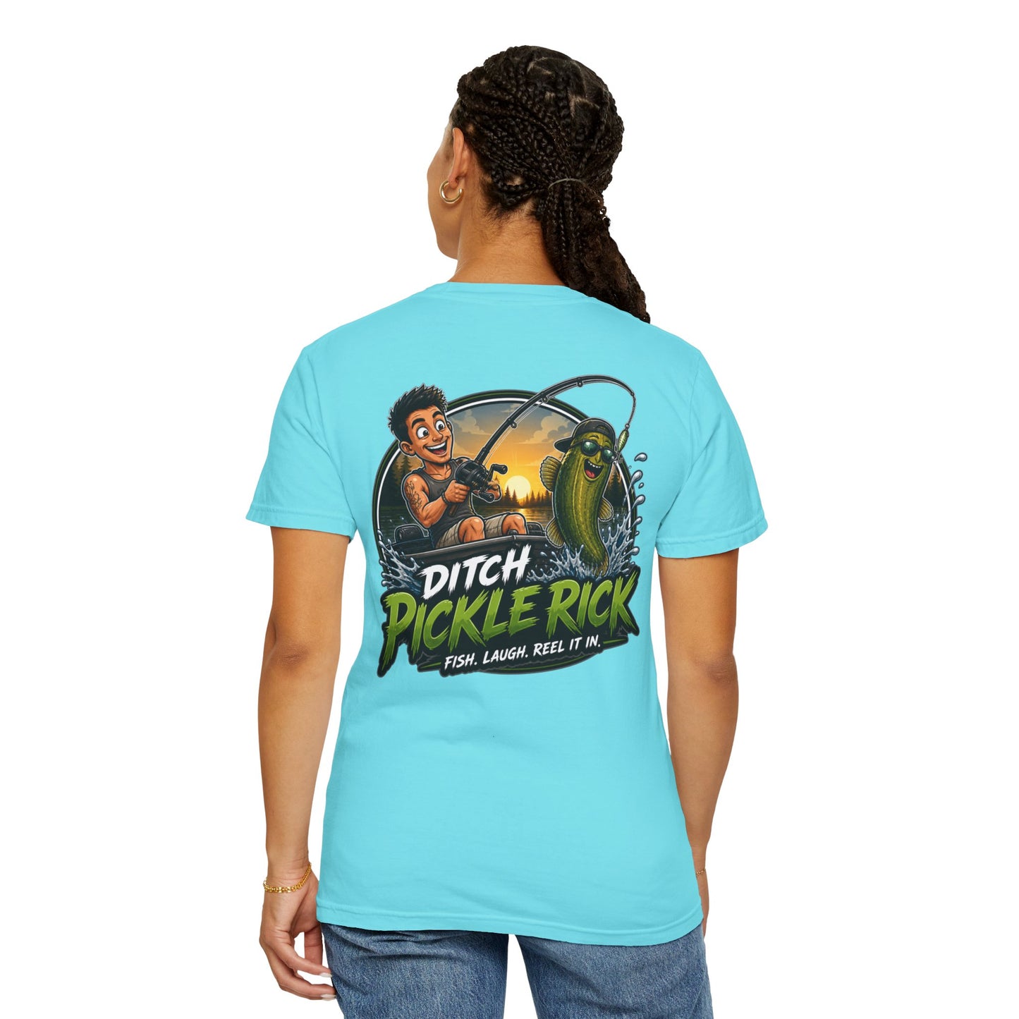 Ditch Pickle Rick Fishing Graphic T-Shirt