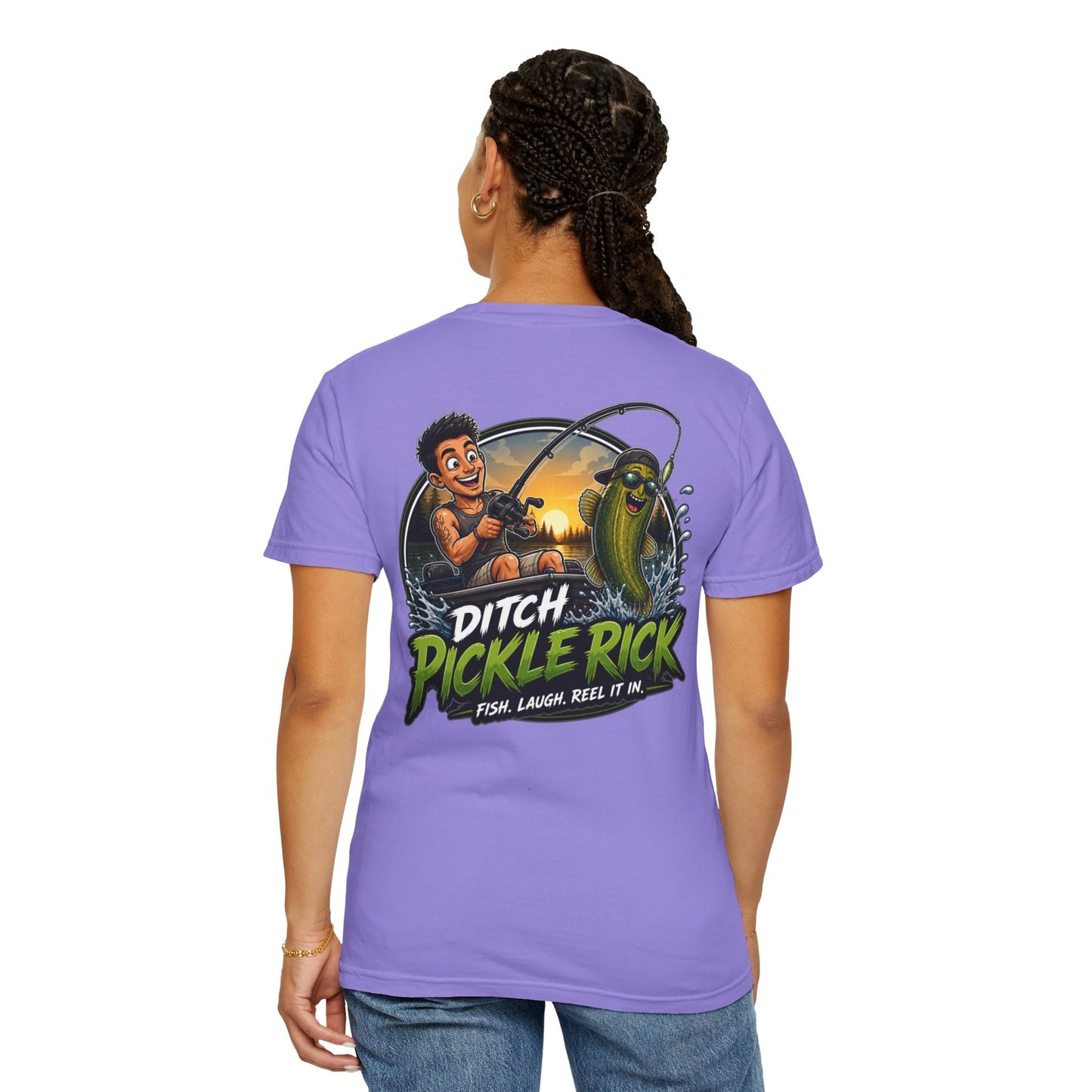Ditch Pickle Rick Fishing Graphic T-Shirt