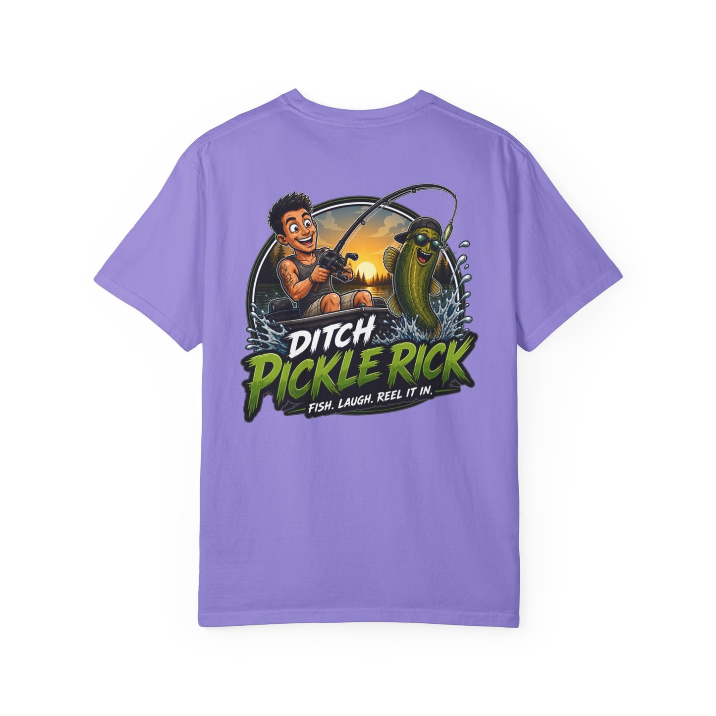 Ditch Pickle Rick Pocket Logo Fishing T-Shirt