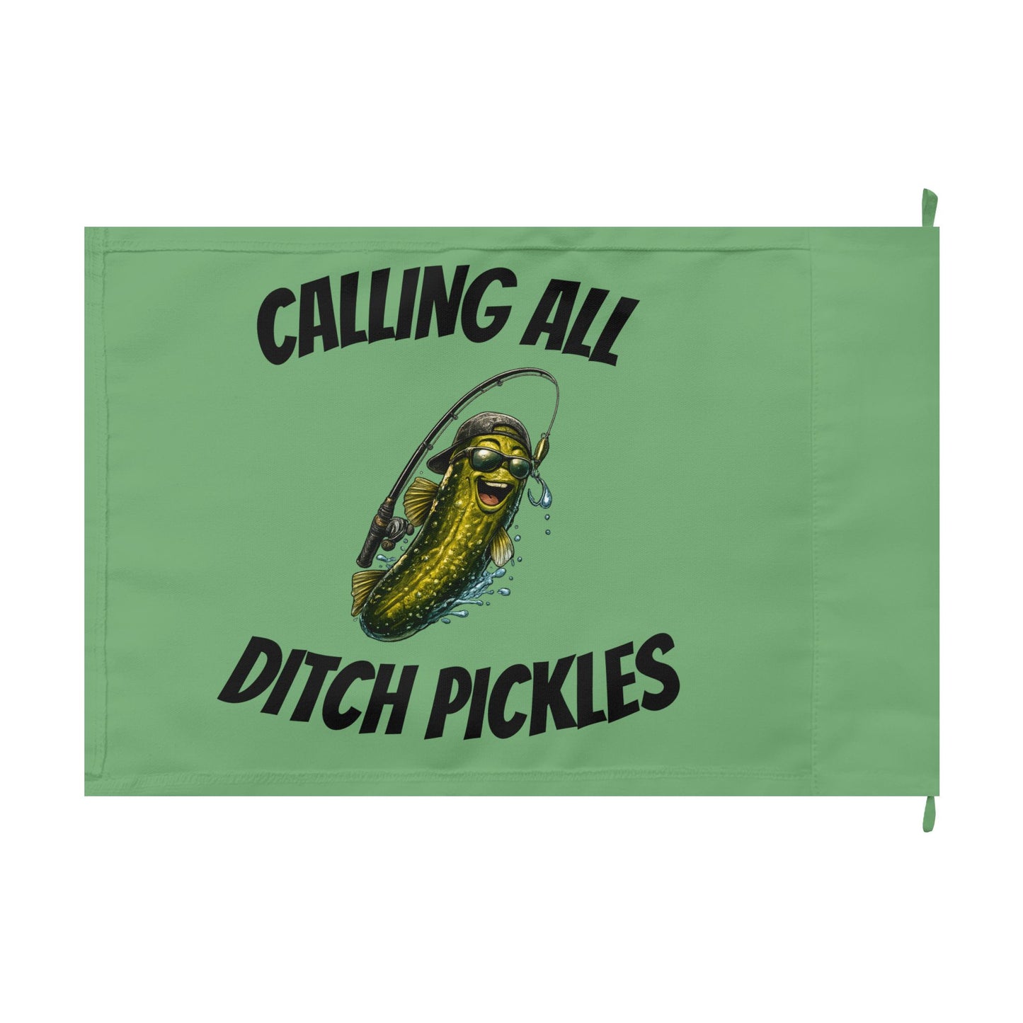 Ditch Pickle Rick fishing flag
