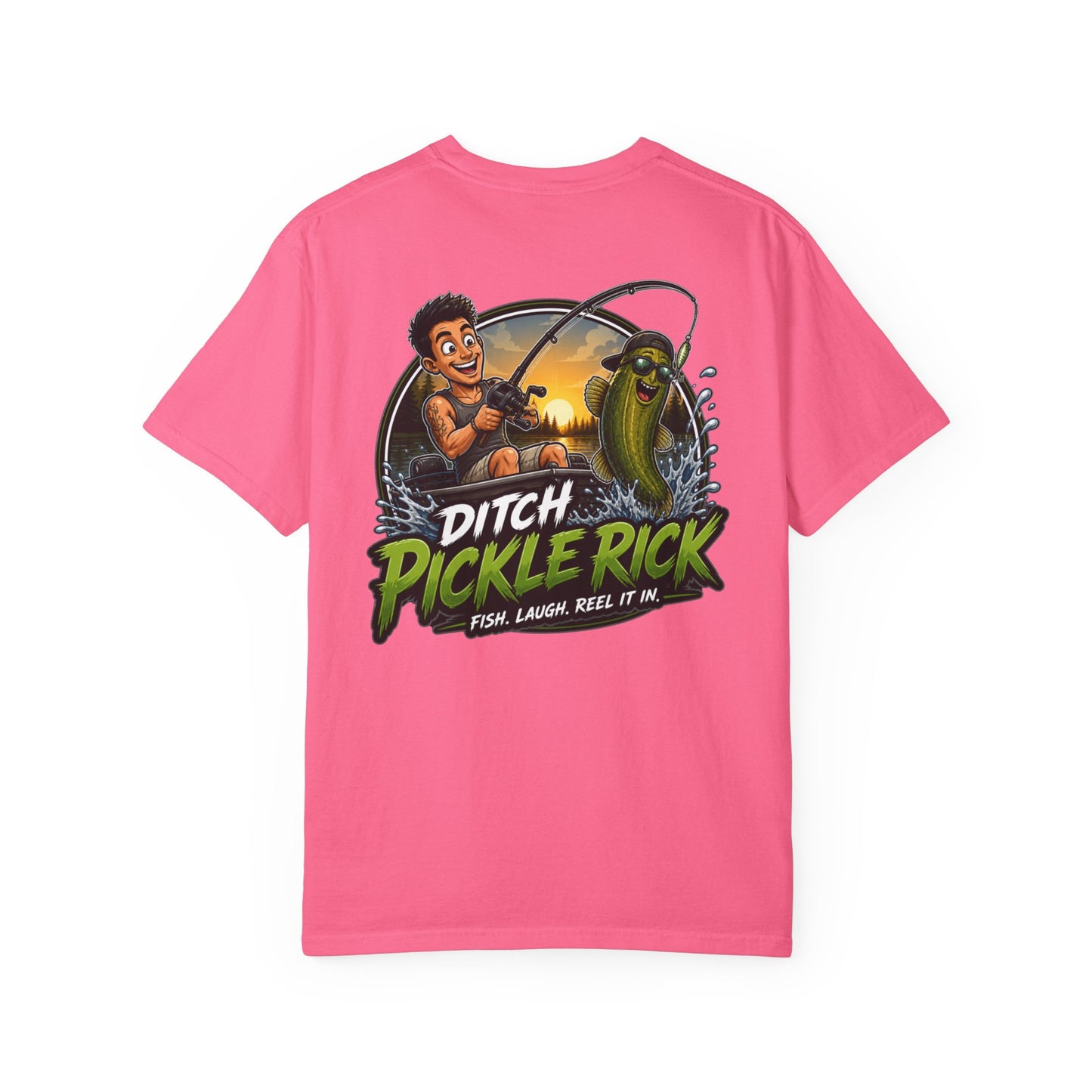 Ditch Pickle Rick Pocket Logo Fishing T-Shirt
