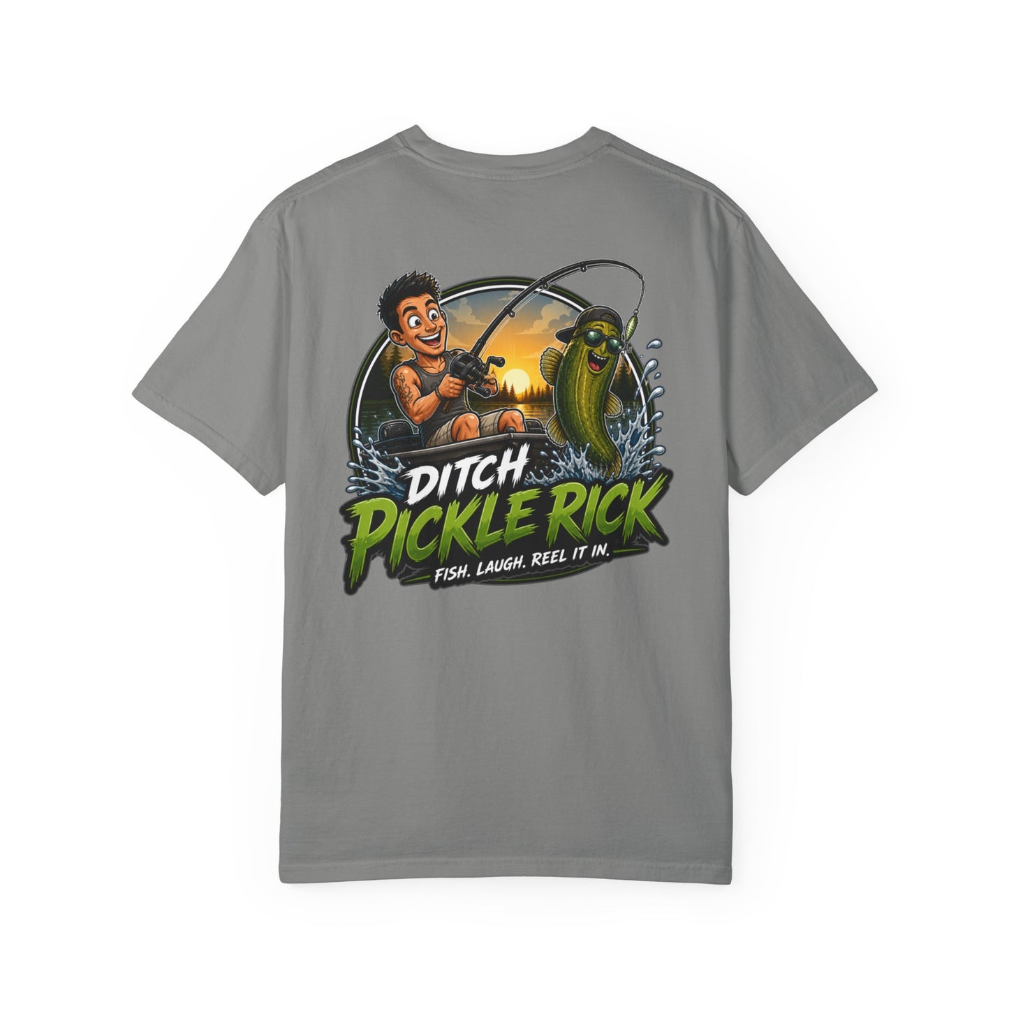 Ditch Pickle Rick Pocket Logo Fishing T-Shirt