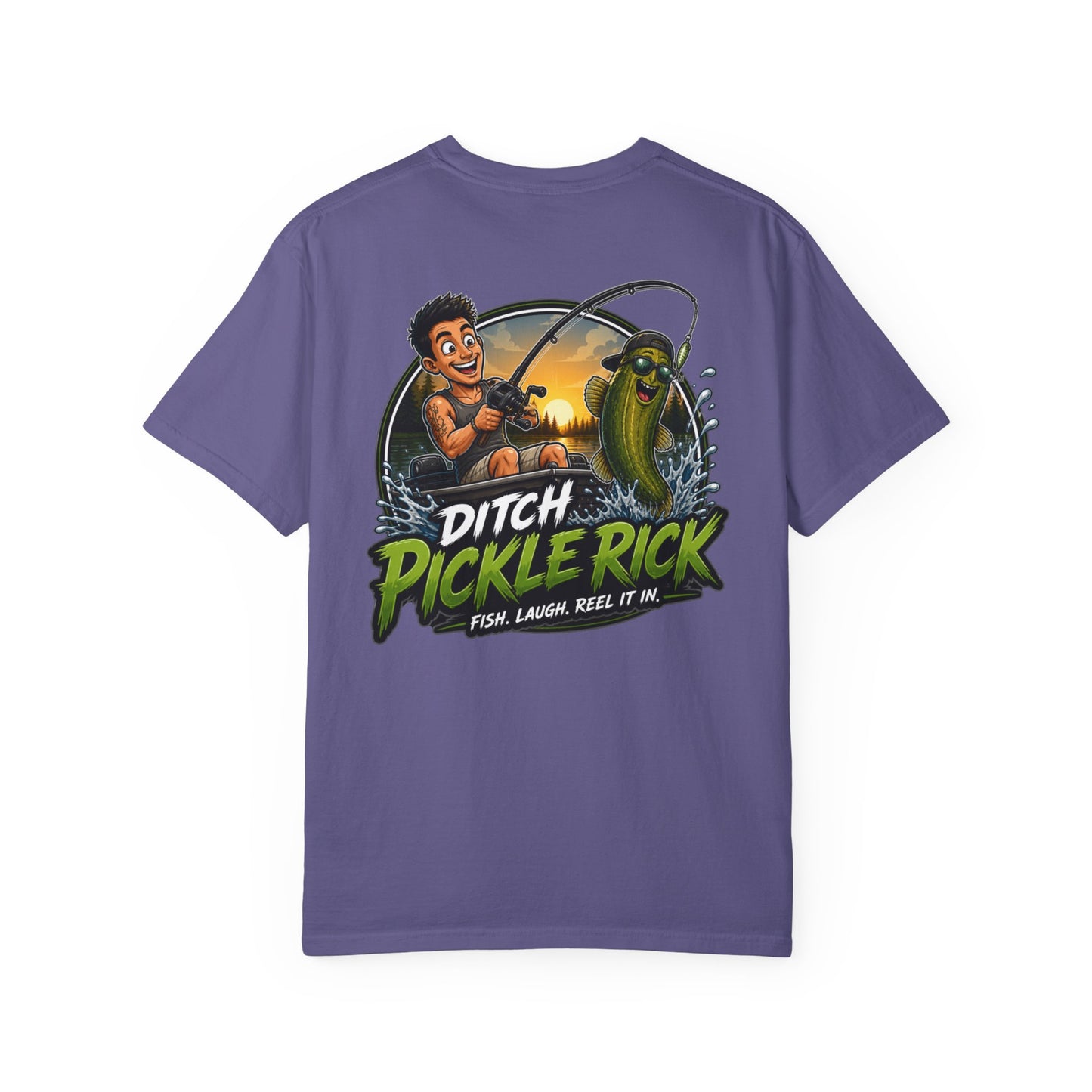 Ditch Pickle Rick Pocket Logo Fishing T-Shirt
