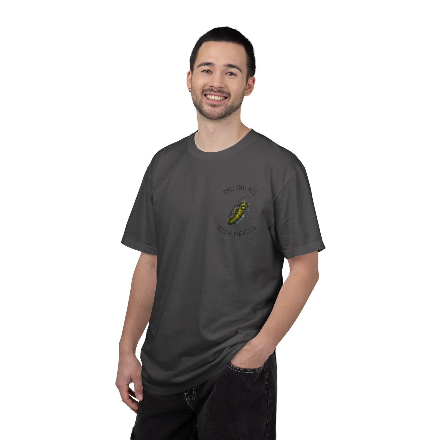 Ditch Pickle Rick Pocket Logo Fishing T-Shirt