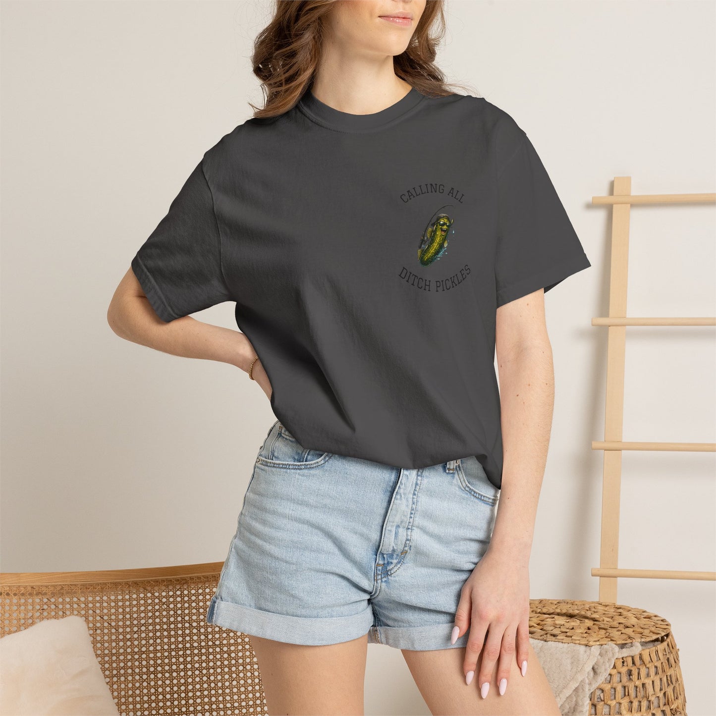 Ditch Pickle Rick Pocket Logo Fishing T-Shirt
